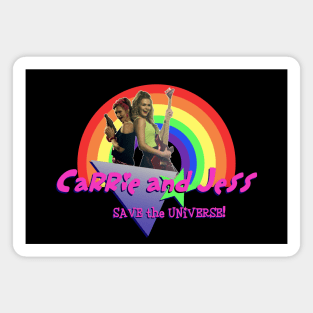 Carrie and Jess Save the Universe! - Rainbow Logo Magnet